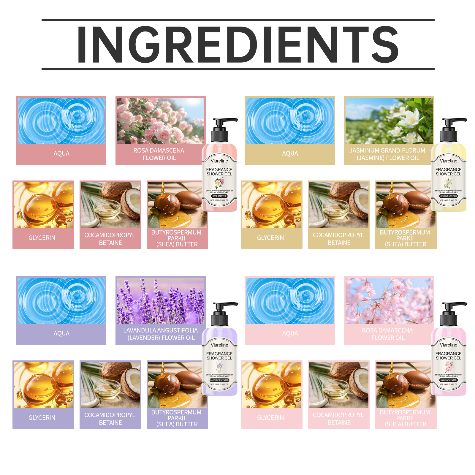 Fragrant Body Wash (Cherry Blossom Scent) Moisturize And Moisturize Skin To Improve Dry Women's Body Wash - Image 5