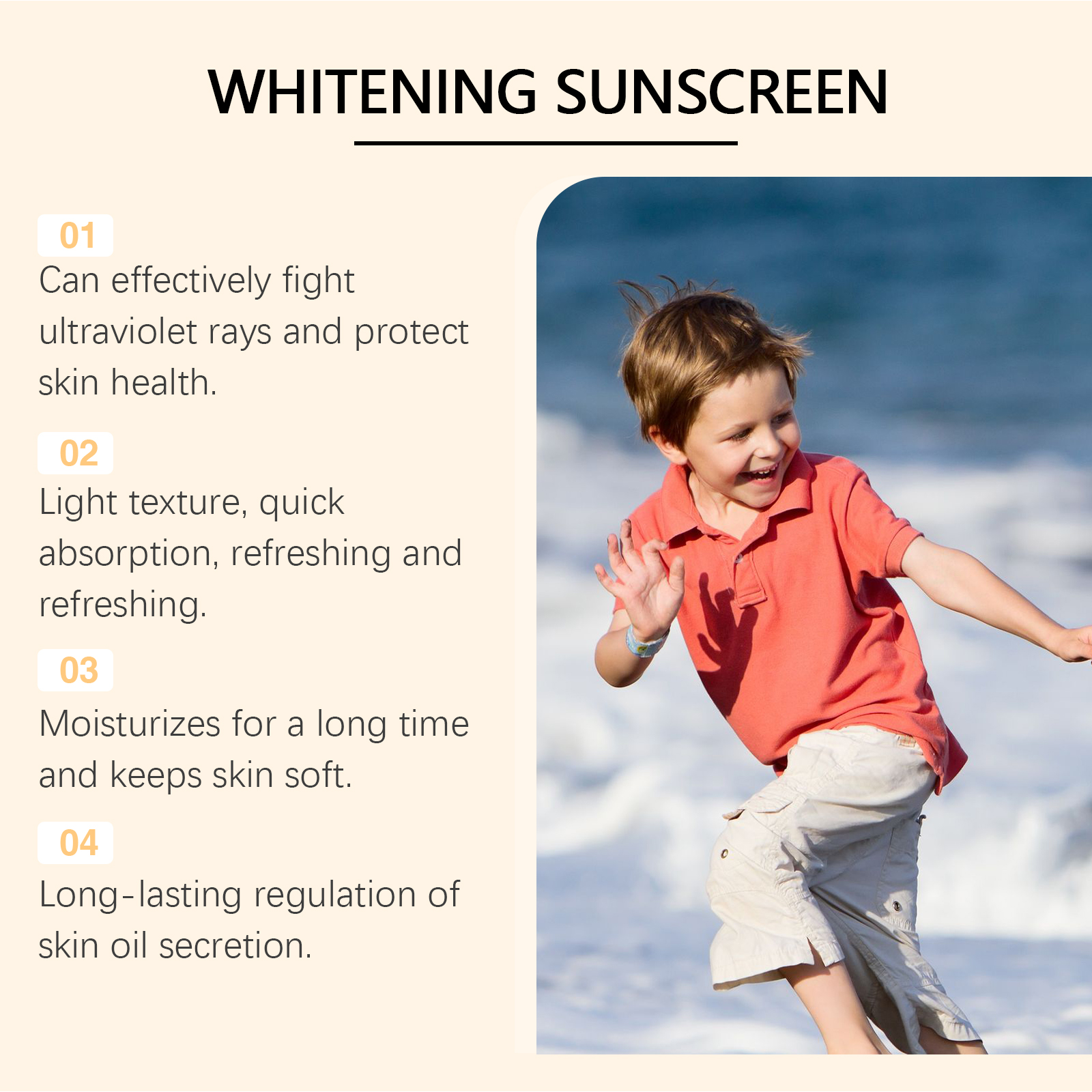 Whitening Sunscreen, Daily Moisturizing Skin Isolation And Protection Cream - Image 4