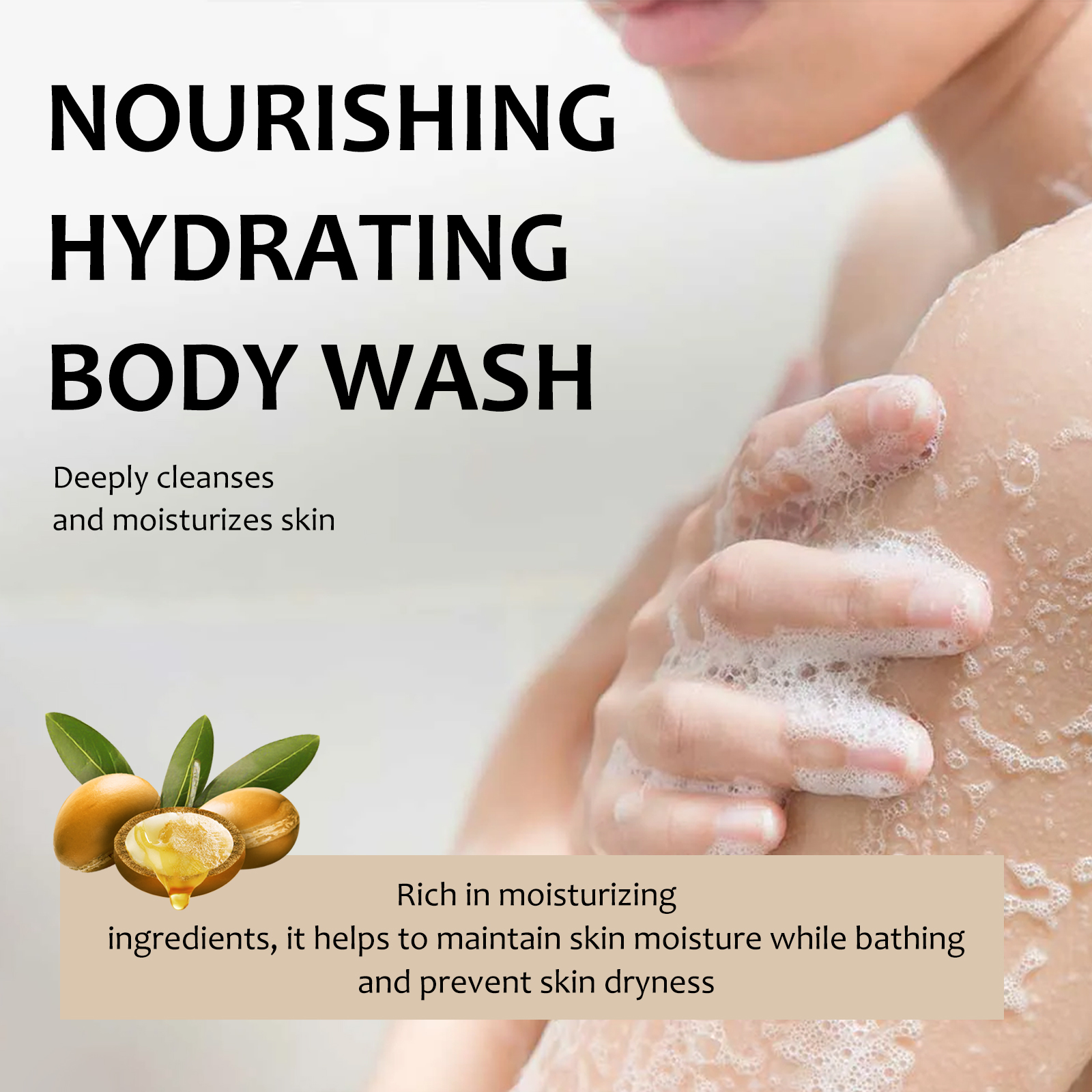 Nourishing Hydrating Body Wash, Body Skin Firming Clean Warm Shine Bright Tender Bath Dew - Image 4