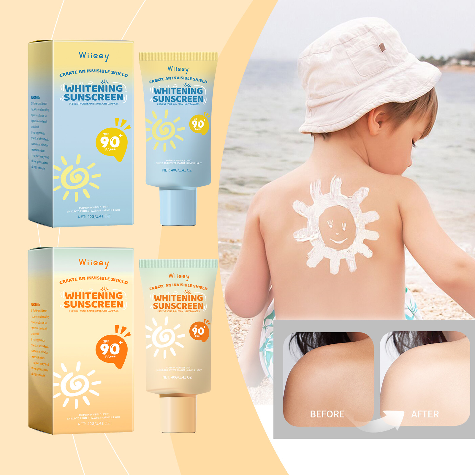 Whitening Sunscreen, Daily Moisturizing Skin Isolation And Protection Cream - Image 3