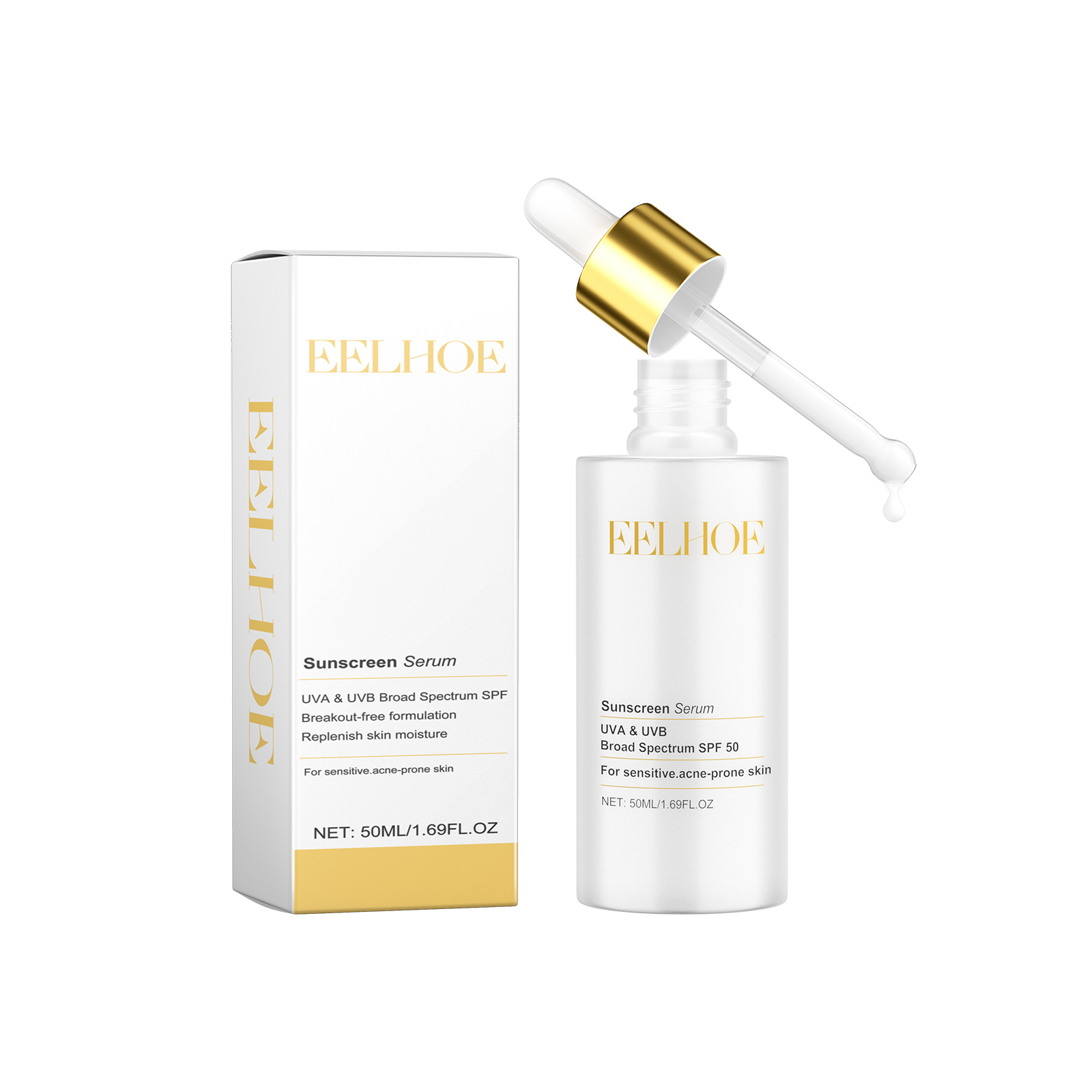 Sunscreen Serum, Outdoor Protection Brightening Skin Hydrating Non-Greasy Moisturizing Skin Protection Serum - Image 2