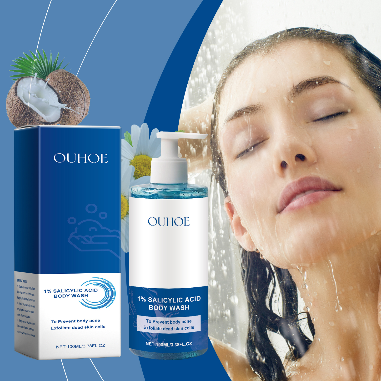 Salicylic Acid Shower Gel Gently Cleanses Body Skin, Exfoliates Oil Control And Moisturizes Refreshing Body Wash - Image 3