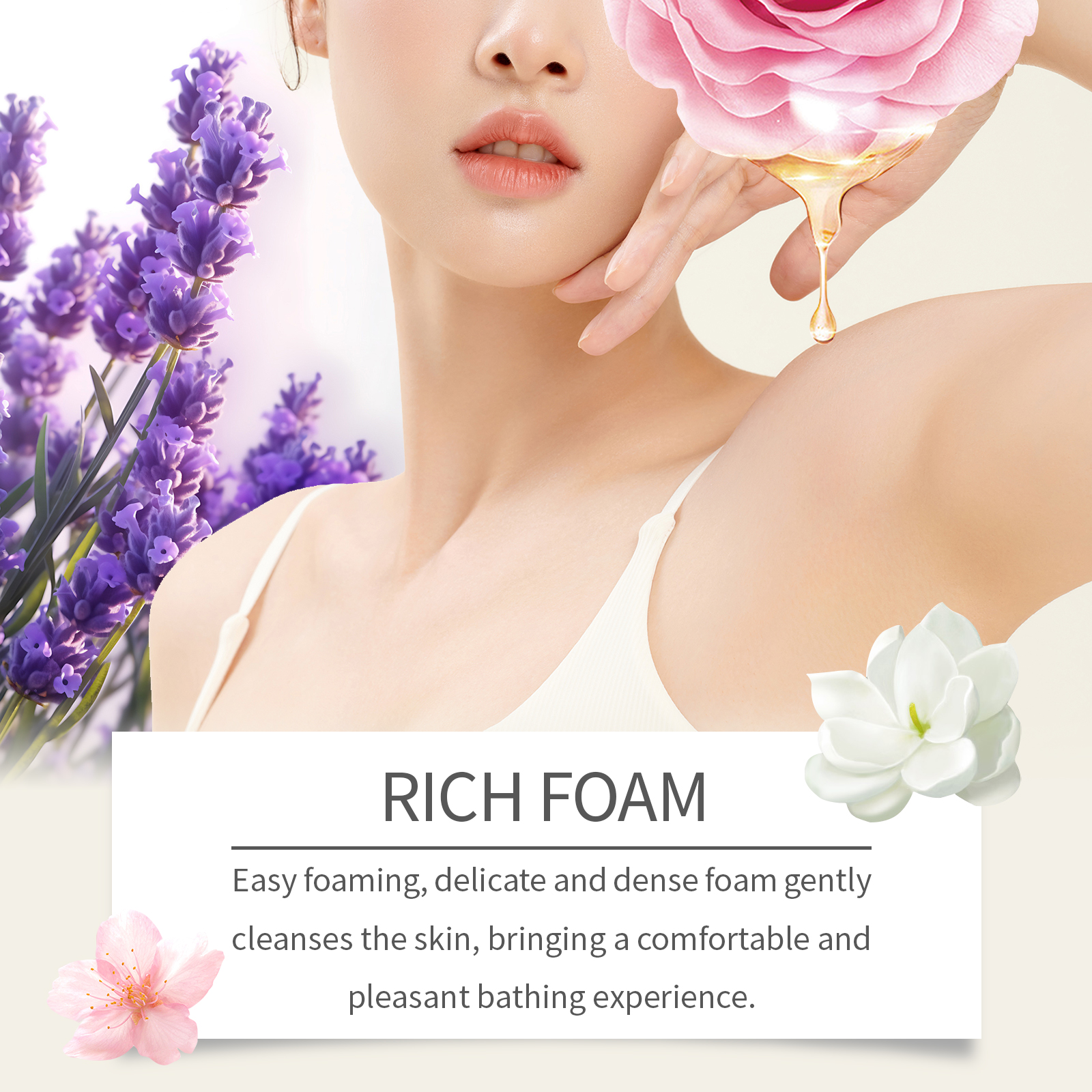 Fragrant Body Wash (Rose Scent) Moisturize And Moisturize Skin To Improve Dry Women's Body Wash - Image 4