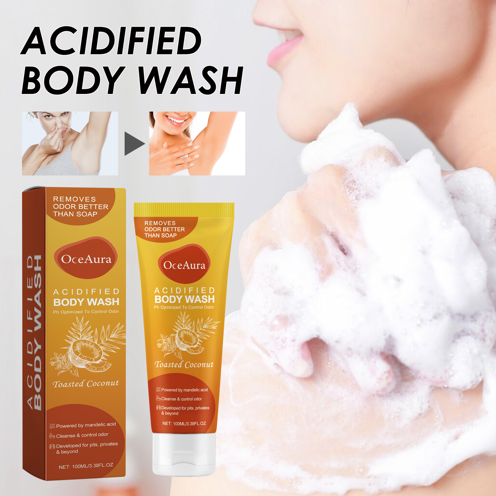 Acidified Body Wash, Deep Cleansing And Long-Lasting Moisturizing Shower Gel For Body And Skin - Image 3