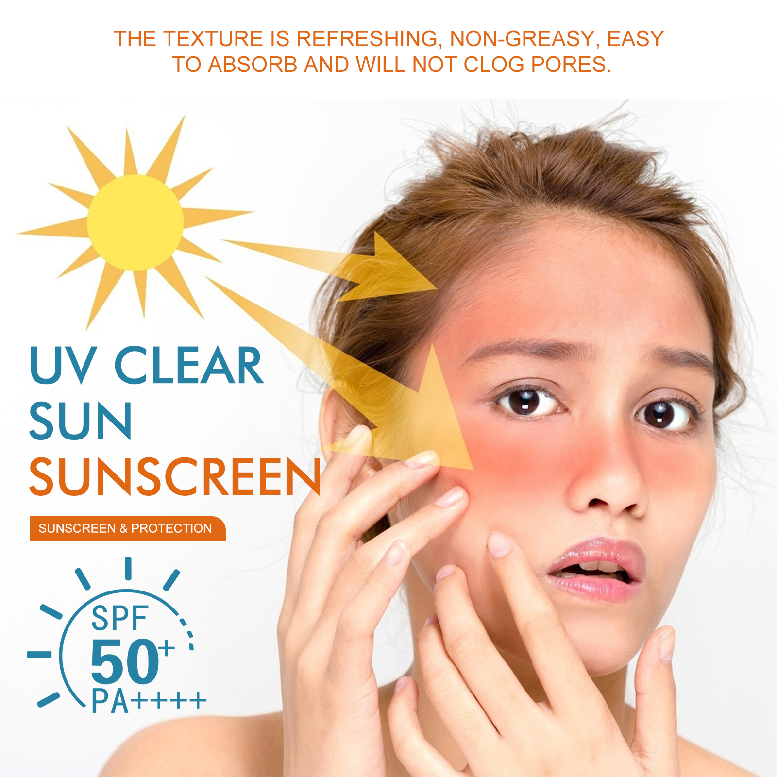 Hoygi UV Clear Sun Sunscreen, Summer Outdoor Anti-Exposure UV Moisturizes Skin Evenly Bright And Not Greasy - Image 4
