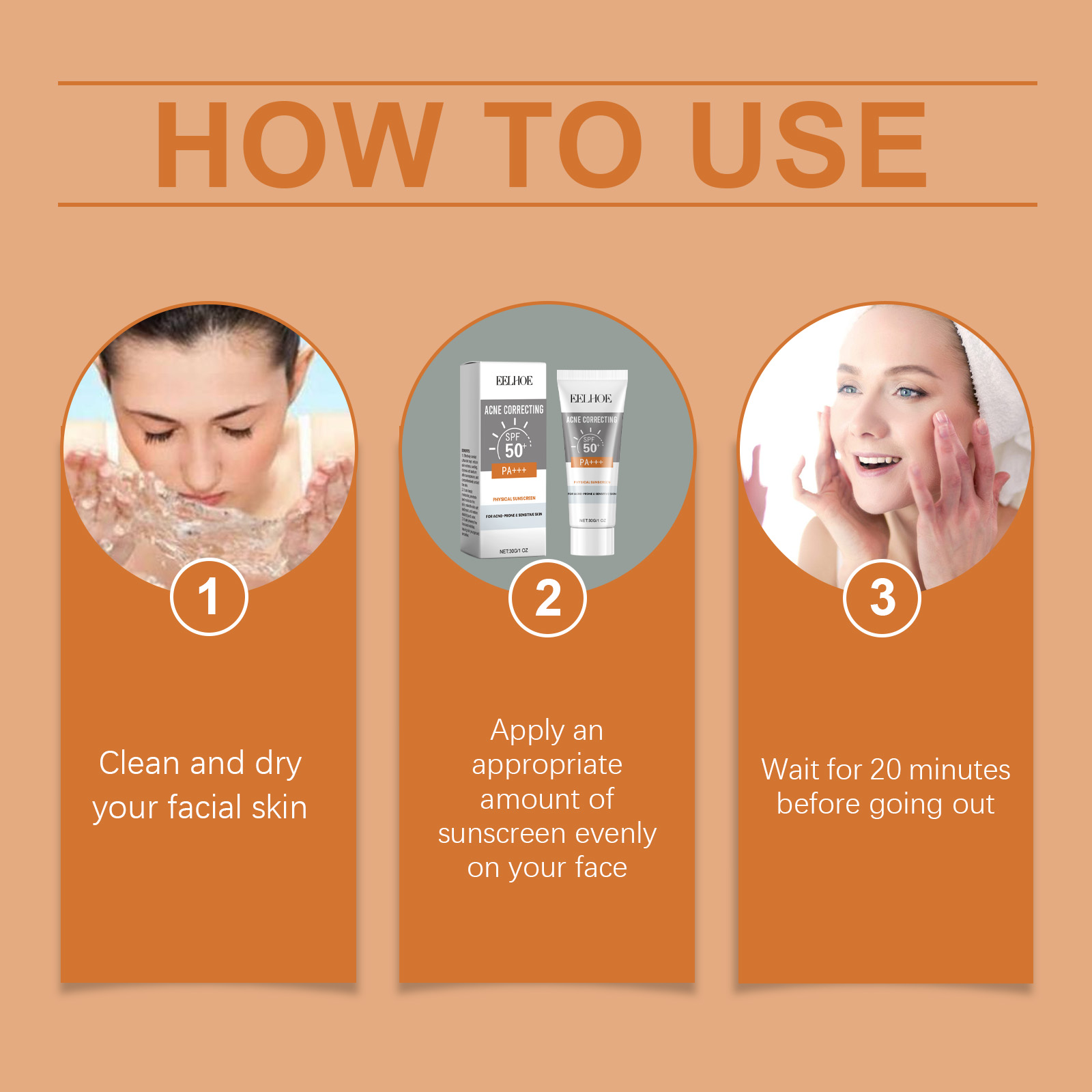 EELHOE Physical Sunscreen, Hydrating Sunblock Facial Skin Care Moisturizing And Nourishing Sunscreen - Image 6