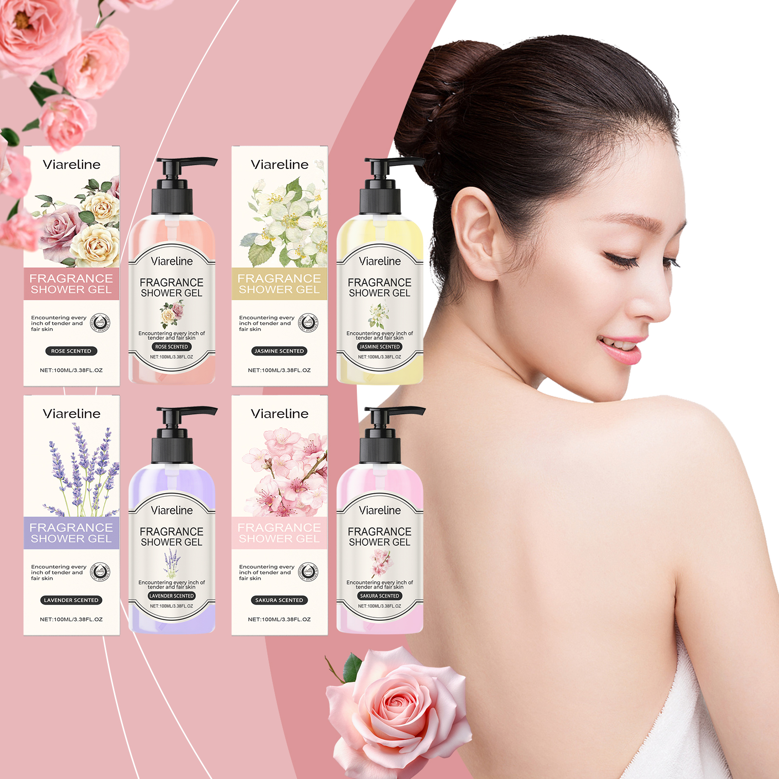 Fragrant Body Wash (Cherry Blossom Scent) Moisturize And Moisturize Skin To Improve Dry Women's Body Wash - Image 2