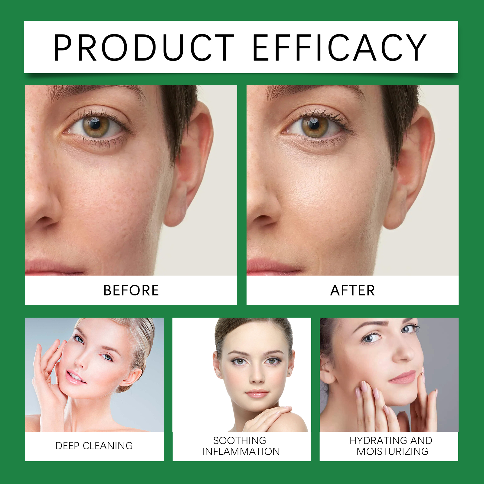 OUHOE Mugwort Calming Cleanser, Hydrating And Moisturizing Deep Clear Pores Balance Oil Moisturizing Cleanser - Image 4
