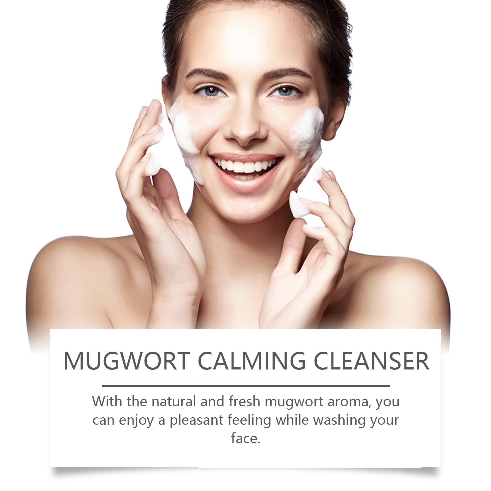 OUHOE Mugwort Calming Cleanser, Hydrating And Moisturizing Deep Clear Pores Balance Oil Moisturizing Cleanser - Image 3