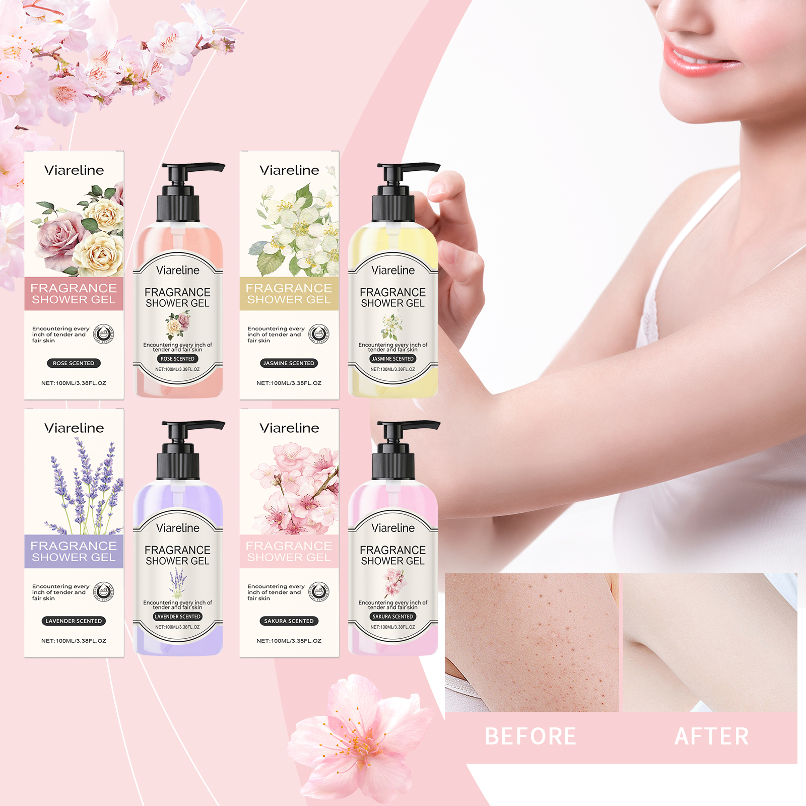 Fragrant Body Wash (Rose Scent) Moisturize And Moisturize Skin To Improve Dry Women's Body Wash - Image 2